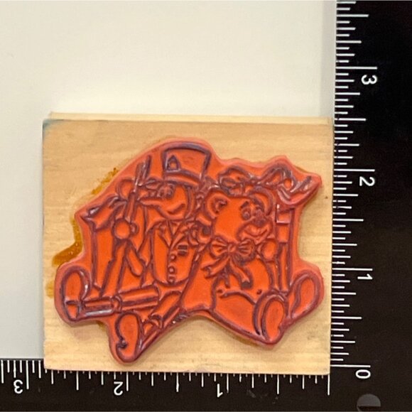 1999 Sky Kids Inc. Wood MOUNTED Rubber Stamp Toy Soldier,  Bear, GIFT - Picture 2 of 4